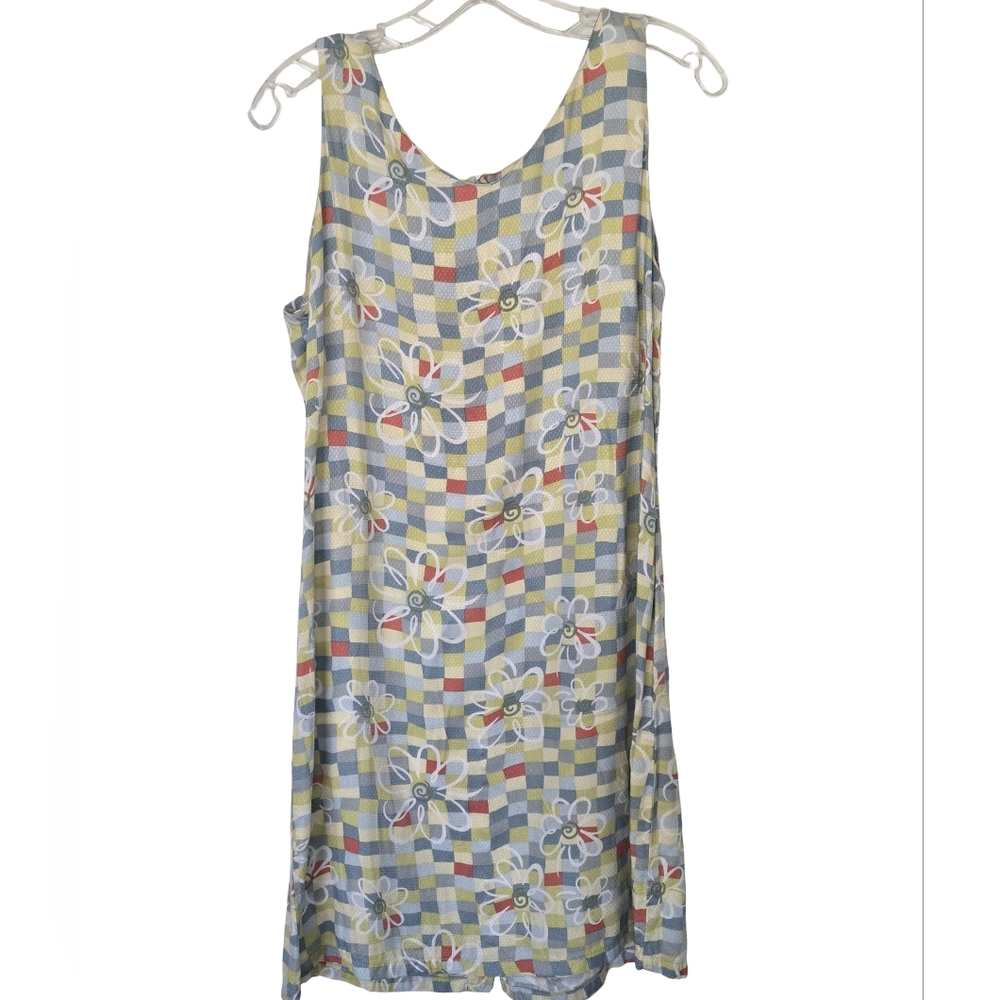 Sportif USA for Women Floral Gingham Dress | Sleeveless Viscose Sundress | Siz